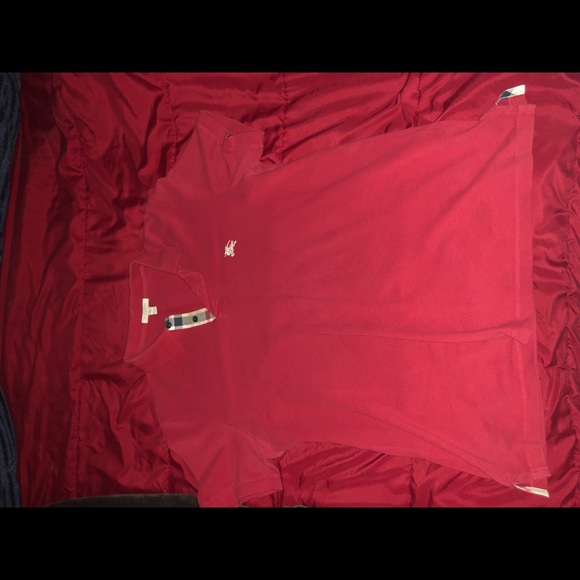 Red Burberry Short sleeve Polo